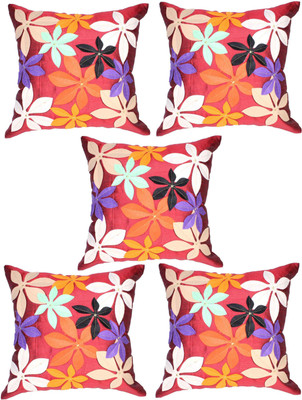 

Mysha Floral Cushions Cover(Pack of 5, 41 cm, Multicolor)