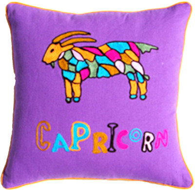 

Homeblendz Embroidered Cushions Cover(40 cm*40 cm, Green, Purple)