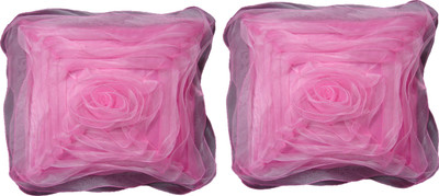 

HOME SHINE Floral Cushions Cover(Pack of 2, 40 cm*40 cm, Pink)