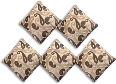 

Veer Creations Embroidered Cushions Cover(Pack of 5, 40 cm*40 cm, Beige)