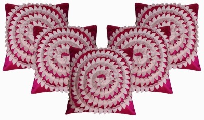 Dekor World Geometric Cushions Cover(Pack of 5, 40 cm*40 cm, Purple, Pink)