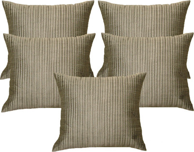 

HOME SHINE Striped Cushions Cover(Pack of 5, 40 cm*40 cm, Grey)