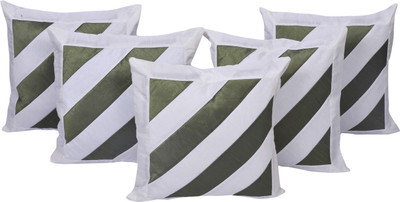 

Shine Villa Striped Cushions Cover(Pack of 5, 40 cm*40 cm, White, Green), Green;white