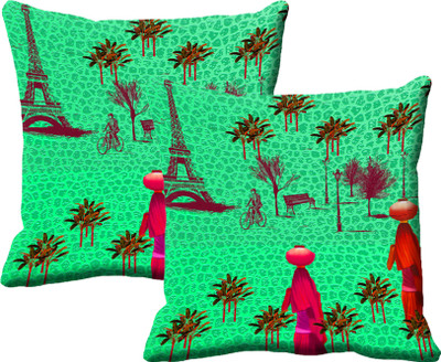 

IndiWeaves Printed Cushions Cover(Pack of 2, 40 cm*40 cm, Multicolor)