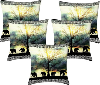 

Lushomes Printed Cushions Cover(Pack of 5, 40 cm, Multicolor)