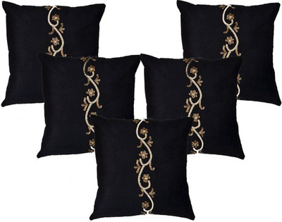 

Shine Villa Embroidered Cushions Cover(Pack of 5, 40 cm*40 cm, Black)