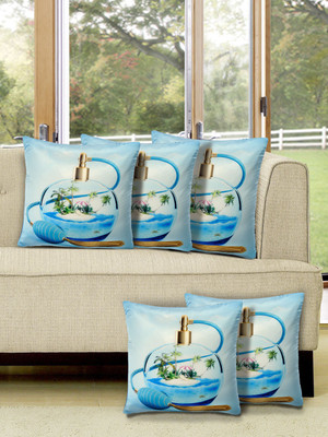 

Alina Decor Printed Cushions Cover(Pack of 5, 40.64 cm, Blue)