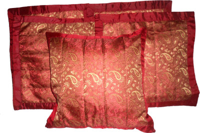 

Design Willa Floral Cushions Cover(Pack of 5, 41 cm*41 cm, Maroon)