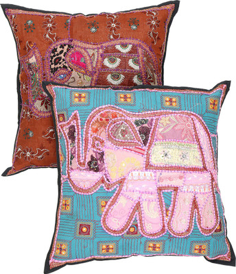 

Rajrang Animal Cushions Cover(Pack of 2, 53 cm*53 cm, Peach)