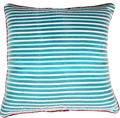 

Homeblendz Striped Cushions Cover(40 cm*40 cm, Light Blue, White)