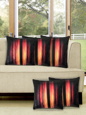 

Alina Decor Printed Cushions Cover(Pack of 5, 40.64 cm, Black)