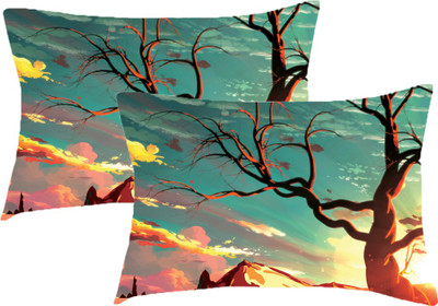 Sleep Nature's Printed Pillows Cover(Pack of 2, 68.58 cm*45.72 cm, Multicolor)