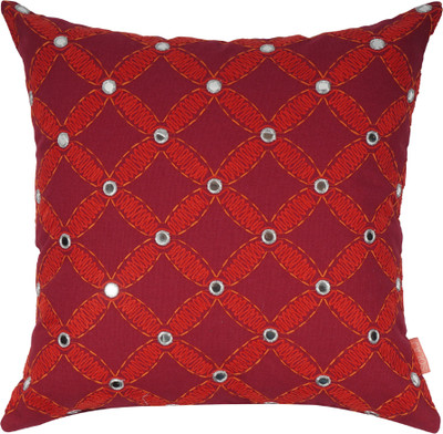 

Solaj Embroidered Cushions Cover(40 cm*40 cm, Red)