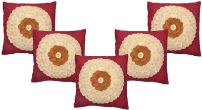 

Nikunj Embroidered Cushions Cover(Pack of 5, 40 cm, Red)