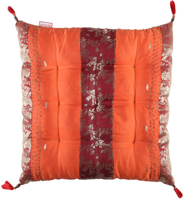 Rajrang Floral Cushions Cover(43 cm*43 cm, Peach)