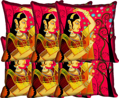 

IndiWeaves Printed Cushions Cover(Pack of 6, 40 cm*40 cm, Multicolor)