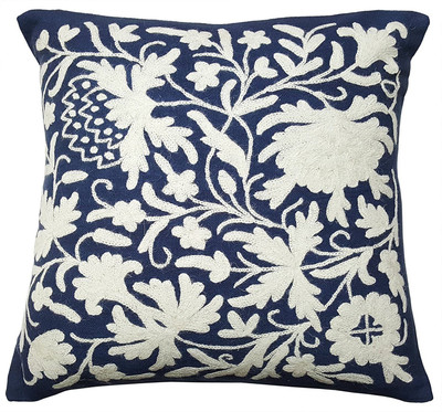 

Mehrunnisa Embroidered Cushions Cover(17 cm*16 cm, Blue, White)