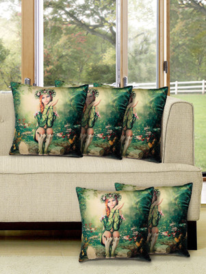 

Alina Decor Printed Cushions Cover(Pack of 5, 40 cm, Green)