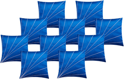 

Fazar Creations Striped Cushions Cover(Pack of 10, 40 cm*40 cm, Blue)