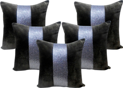 

Akshat International Embroidered Cushions Cover(Pack of 5, 40 cm*40 cm, Dark Green)