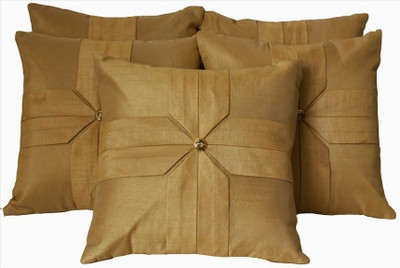 32% OFF on Dekor World Geometric Cushions Cover(Pack of 5, 40.6 cm*40.6 cm, Beige)