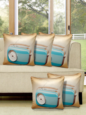 

Alina Decor Printed Cushions Cover(Pack of 5, 40.64 cm, Blue)