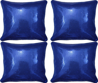 

HOME SHINE Embroidered Cushions Cover(Pack of 4, 40 cm*40 cm, Blue)