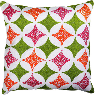 

Rajrang Geometric Cushions Cover(46 cm*46 cm, White)