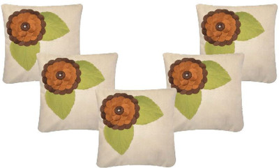 

Nikunj Embroidered Cushions Cover(Pack of 5, 40 cm, Beige)