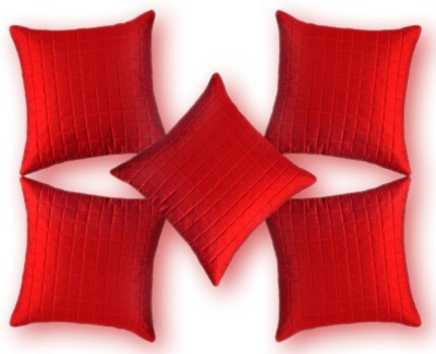 

Nikunj Checkered Cushions Cover(Pack of 5, 40 cm*40 cm, Red)