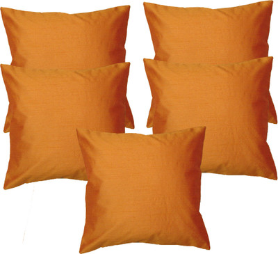 

HOME SHINE Plain Cushions Cover(Pack of 5, 30 cm*30 cm, Orange)
