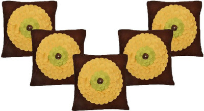 

Nikunj Embroidered Cushions Cover(Pack of 5, 40 cm, Brown)