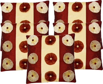 

Shine Villa Floral Cushions Cover(Pack of 5, 40 cm*40 cm, Maroon)