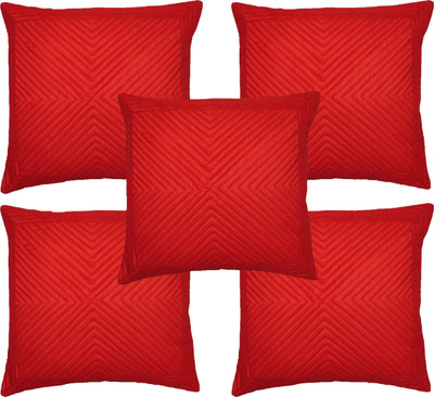 

HOME SHINE Geometric Cushions Cover(Pack of 5, 40 cm*40 cm, Red)