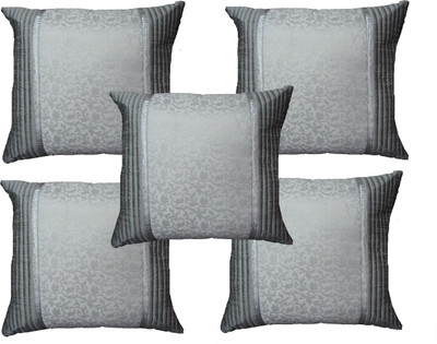 

HOME SHINE Floral Cushions Cover(Pack of 5, 40 cm*40 cm, Silver)