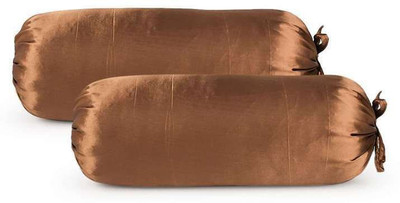 

First Row Plain Bolsters Cover(Pack of 2, 77 cm, Brown)