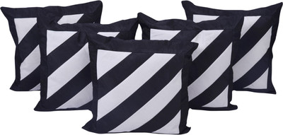

Shine Villa Striped Cushions Cover(Pack of 5, 40 cm*40 cm, Black, White)
