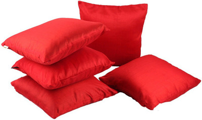 

First Row Plain Cushions & Pillows Cover(Pack of 5, 40 cm*40 cm, Red)
