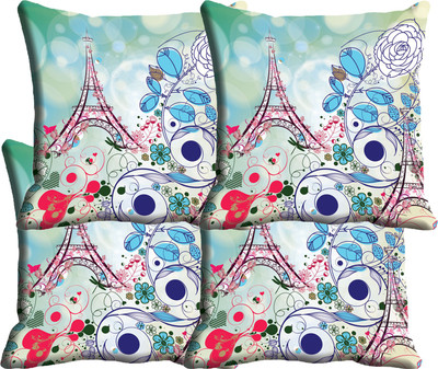 

IndiWeaves Printed Cushions Cover(Pack of 4, 30 cm*30 cm, Multicolor)