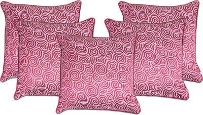 Zubix Damask Cushions Cover(Pack of 5, 40 cm*40 cm, Maroon)