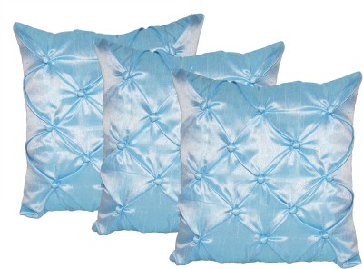 ZIKRAK EXIM Self Design Cushions Cover(Pack of 3, 40 cm*40 cm, Light Blue)