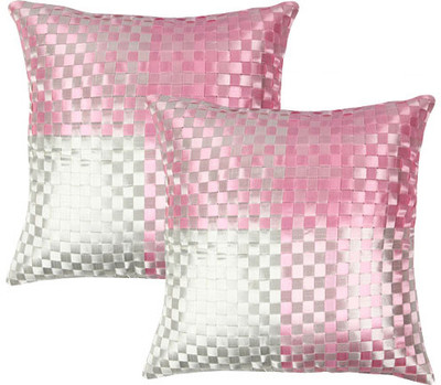 

Soundarya Checkered Cushions Cover(Pack of 2, 40 cm*40 cm, Pink, White)