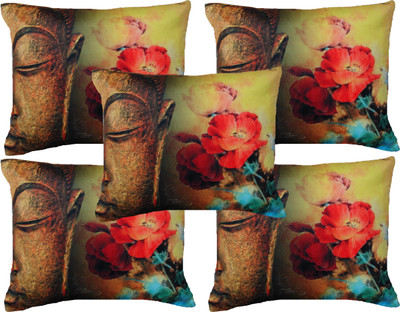 

HOME SHINE Printed Cushions Cover(Pack of 5, 40 cm*40 cm, Gold)