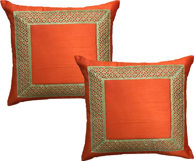

HOME SHINE Geometric Cushions Cover(Pack of 2, 60 cm*60 cm, Orange)
