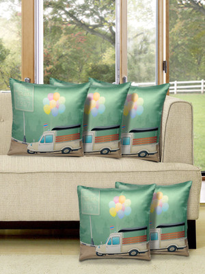 

Alina Decor Printed Cushions Cover(Pack of 5, 40.64 cm, Green)