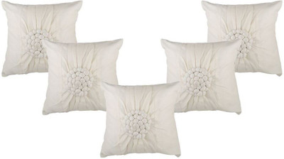 

Nikunj Embroidered Cushions Cover(Pack of 5, 40 cm, White)