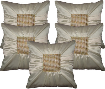 

HOME SHINE Geometric Cushions Cover(Pack of 5, 40 cm*40 cm, White)