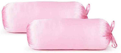 

First Row Plain Bolsters Cover(Pack of 2, 77 cm, Pink)