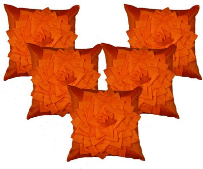 

Shine Villa Floral Cushions Cover(Pack of 5, 40 cm*40 cm, Orange)