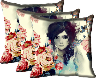 

IndiWeaves Printed Cushions Cover(Pack of 3, 40 cm*40 cm, Multicolor)